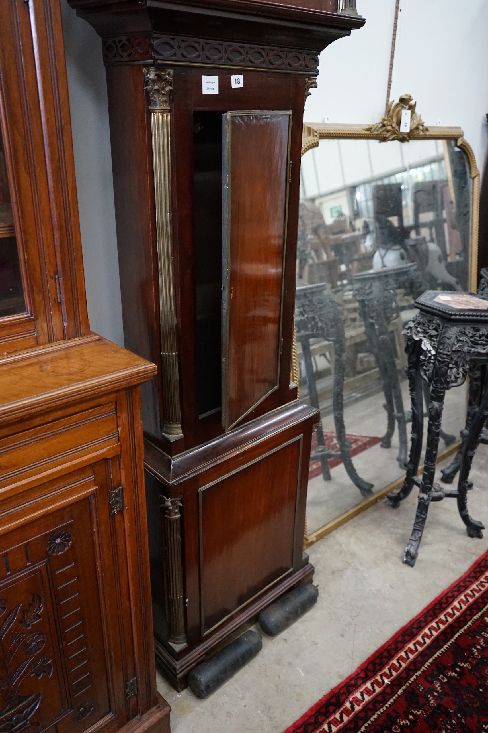 A George IV eight day longcase clock, marked Claridge of Chepstow, height 228cm